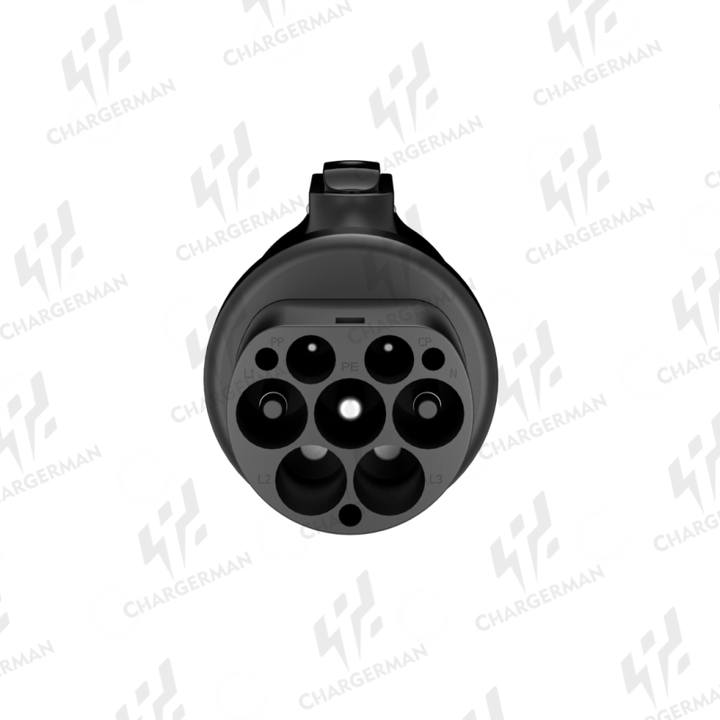Chargerman 32a EV Charger Converter Type2 To J1772 or Type2 To Type1,Electric Cars Charging Adapter(Color : Black)