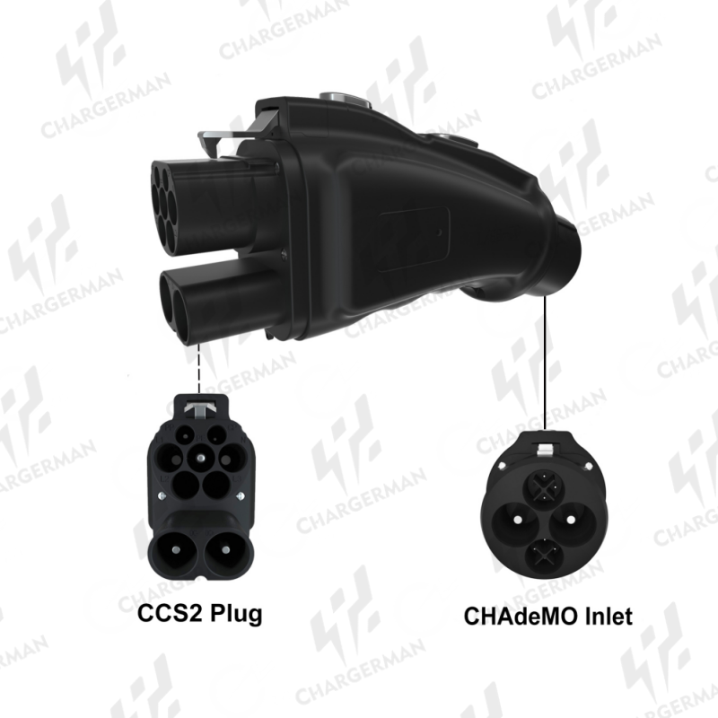 Chargerman CCS2-CHAdeMO Adapter|Black|1000V 250A