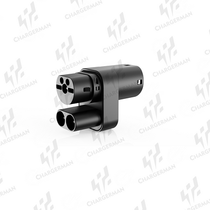 Chargerman CCS2 to Type2 Adapter - Quick Charging, Waterproof, and Compatible with European Tesla Model S and Model X —— Black