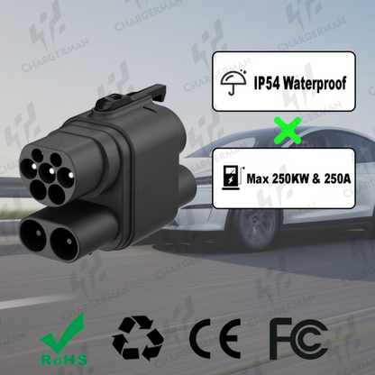 Chargerman  CCS2 to CCS1 Adapter|DC|DC+AC - Seamless Charging Solution for US Electric Vehicles in Europe