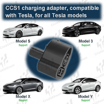 Chargerman CCS Adapter for Tesla Model Y/3/X/S|DC|CCS1 Tesla Charging Adapter, Frosted CCS Charger Adapter with Portable Case, Rated 175-250KW 250A——Black