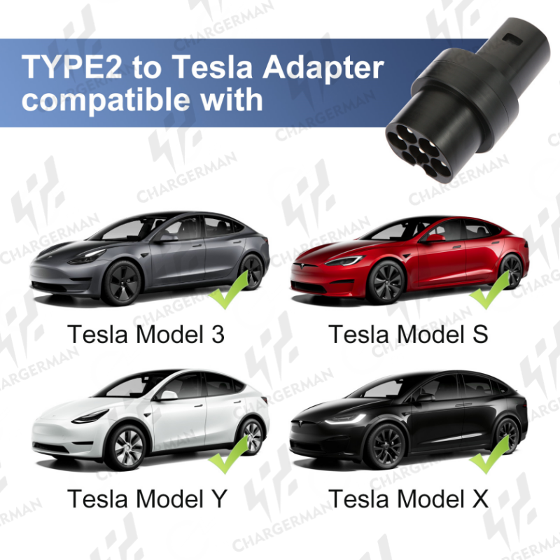 Chargerman Type2 to Tesla/NACS DC Supercharger Adapter - Model S 3 X Y - 150kW