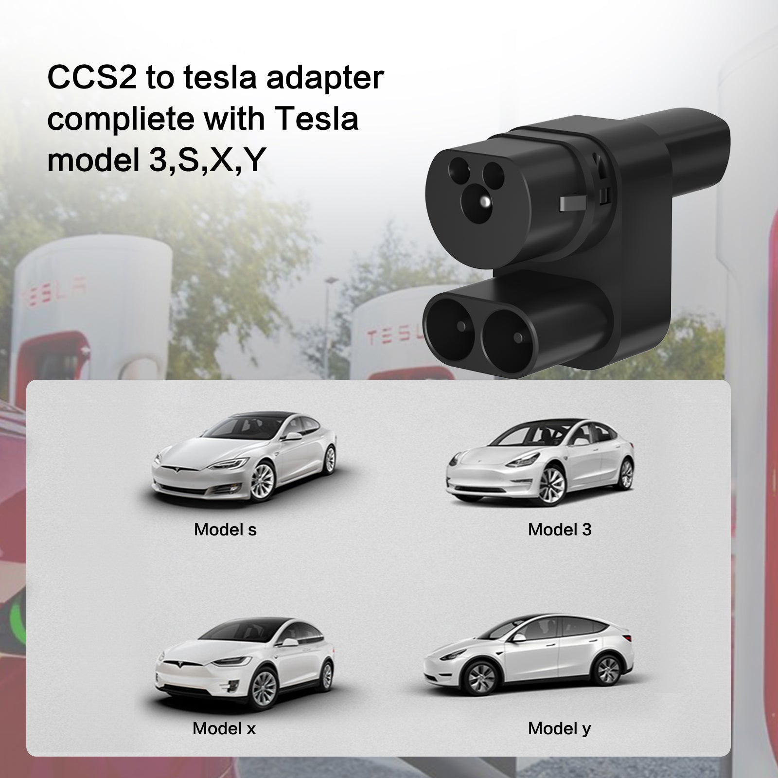 Chargerman CCS Combo 2 to Tesla Adapter For Model S, 3, X & Y - CCS2 A