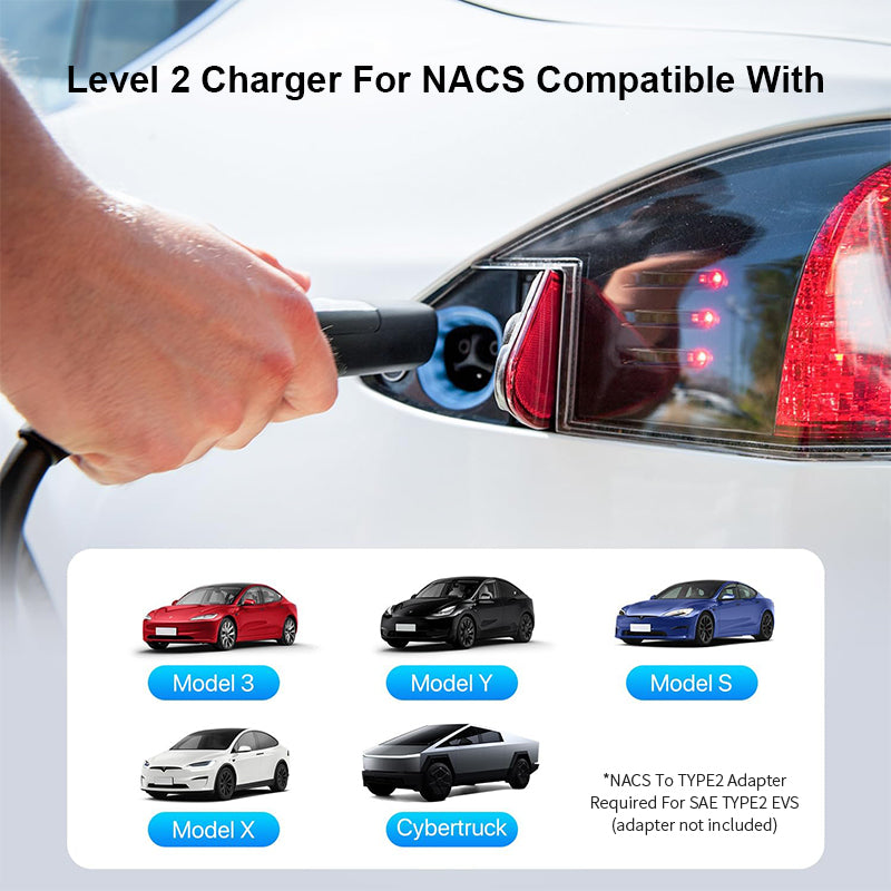 Convenient and Reliable Type2 to Tesla Charger Cable 5m/10m for Tesla Model 3/S/X/Y Owners