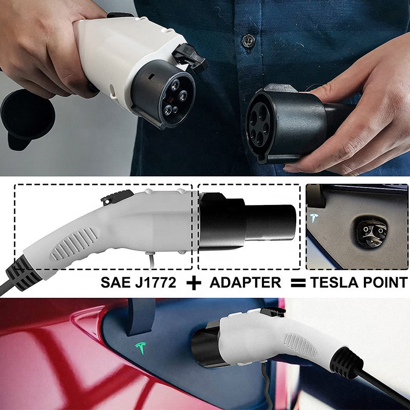 Tesla to J1772 Charging Adapter - Long - EV Chargers